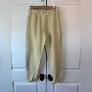 LES TIEN Women’s Jogger Sweatpants Light Yellow (Size S)